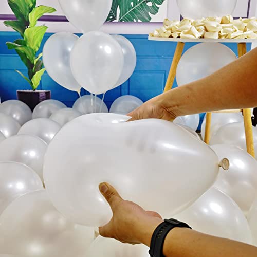 Image of 300 Pack White Pearl Balloons 12 inch Pearl White Latex Party Balloon Bulk for Various Party Events Decorations