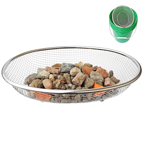 Soil Sifter for Gardening, Rock Compost Sifter for 5 Gallon Bucket, Soil Sieve for Dirt Sand Rocks Compost (1/4 Inch Mesh Screen), Perfect Garden Tool for Flower and Vegetable Planting