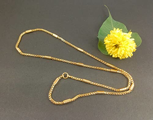 Image of CUTE GOLD 1 Gram Micro Gold Plated & Copper Traditional Designer Fashion Jewellery Chain for Women
