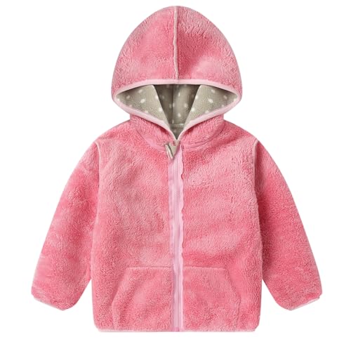 LittleSpring Boys Girls Polar Fleece Jacket with Hood Fur Lined Zip Up Winter Coats3