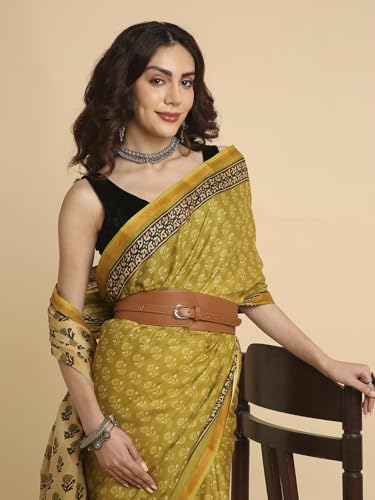 Image of RATAN Women's Pure Soft Cotton Saree with Blouse Piece | Lightweight Breathable Daily Wear Cotton Saree | Traditional Printed Saree for Office Casual & Summer Wear