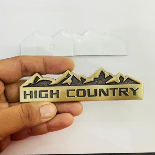 Image of Emblems for Car & Bike Metal Lo.go and Me.tal Lo.go, Auto Accessories for Car Emblem 3D Badge Auto Racing Sport Sticker Grand Tourer Decal. (HIGH Country Golden Black Sticker)