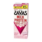 SAVAS(ザバス) MILK PROTEIN 脂肪0 イチゴ風味 200ml×24 明治 ミルクプロテイン