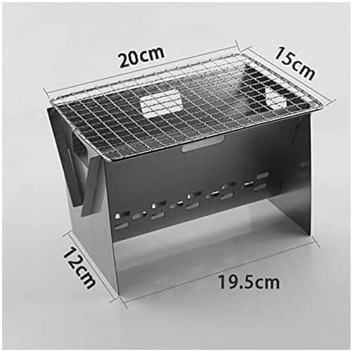 Miniatura 2 de Barbacoa Parrilla de carbón pequeña Parrilla de carbón de acero inoxidable plegable al aire libre portátil barbacoa herramientas para camping picnic