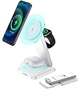 3 in 1 Magnetic Wireless Charger,Foldable Wireless Charging Station for Apple Watch Series 8/Ultr...