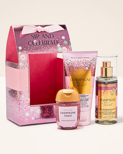 Image of Bath & Body Works Champagne Toast Gift Set| Body Care sets - Bath Sets | For Men and Women | Kit for Birthday,Anniversary & All Special Occasions | Premium Gift Packaging | Luxury Giftsets - Set of 3