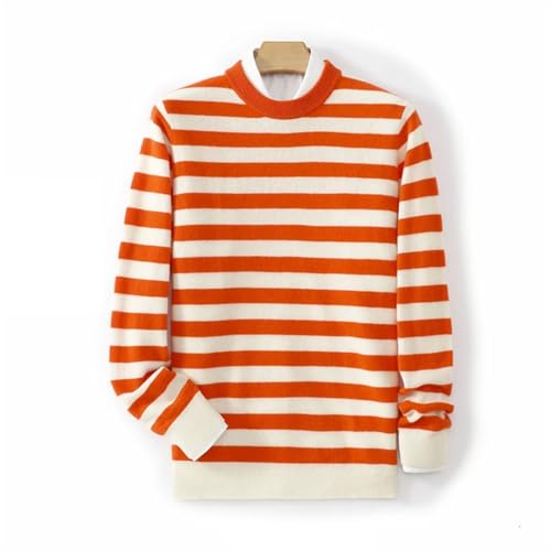 Men's Merino Wool Sweater O-Neck Stripe Pullover Fall Winter Cashmere Knitted Business Casual Sweater2