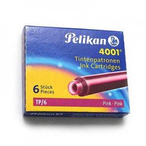 Cartouches d'encre Pelikan 4001 rose pour corriger et annoter sans bavure