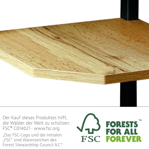 Kesper | Estantería esquinera de Cocina con 2 Niveles, Material: Tablero de Fibra, Metal, Dimensiones: 26 x 28 x 26 cm, Color: Natural, Negro | 27833 - imagen 5