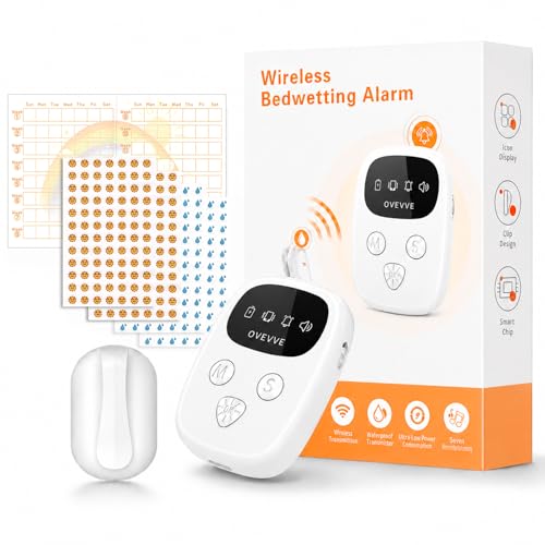2026 New Wireless Bedwetting Alarm, Bed Wetting Alarm for Boys and Girls, Compact & Comfortable Wireless Sensor, 7 Melodies 3 Modes, Bed Wetting Solutions, Includes Progress Card White