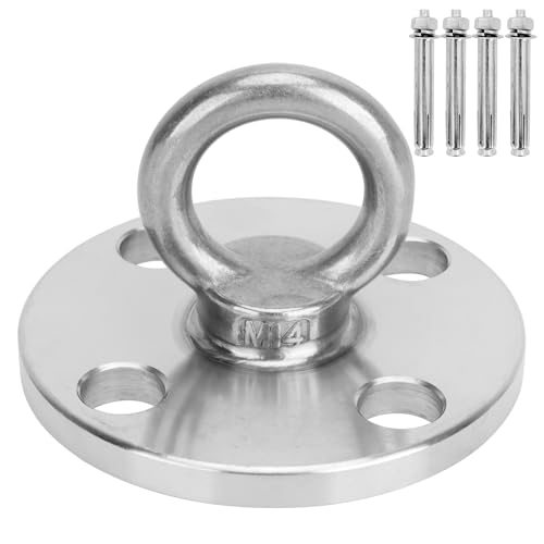 F.Life Ceiling Mount Hooks - Hold Up to 1100 lbs,Yoga Starter Set - Suitable for Gym Rings, Suspensions, Indoor/Outdoor Use -304 Stainless Steel Suspension Hook Gym, Aerial Silks Yoga Swing Hammock