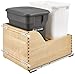 Rev-A-Shelf 4WCSC-1835CKOG-2 4WCSC-1835CK-2 4WCSC Series Bottom Mount Double Bin Trash Can with Soft Close - 24 and 35 Quart Capacity