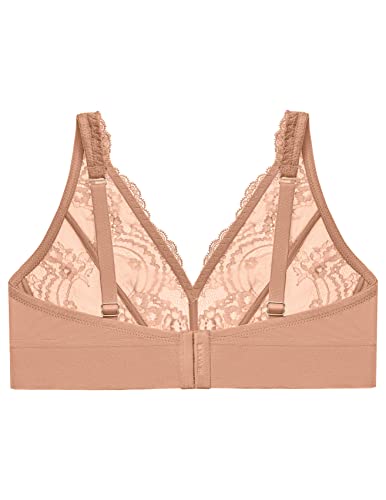 Image of Glamorise Women's Lace Plunge Bralette Wirefree #7013