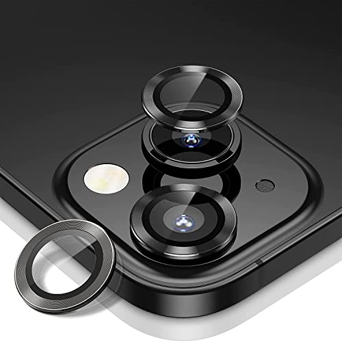 Image of V Mobite inchCamera Lens Protection Ring Compatible with iPhone 13 / iPhone 13 Mini, Aluminum Alloy Metal Camera Lens Protector, Scratch Resistant Lens Guard Cover with Anti-Fingerprint Coating, Case Friendly Easy Installation inch Black