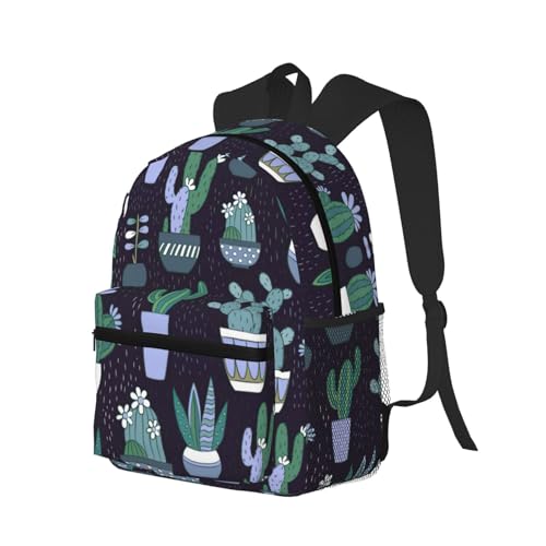 Sac à dos imprimé cactus noir polyvalent et confortable pour un usage quotidien