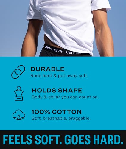 Pair of Thieves Superiair Crew Neck T-Shirts for Men 3 Pack - Ultra Soft, Lightweight 100% Cotton Undershirt for Men3