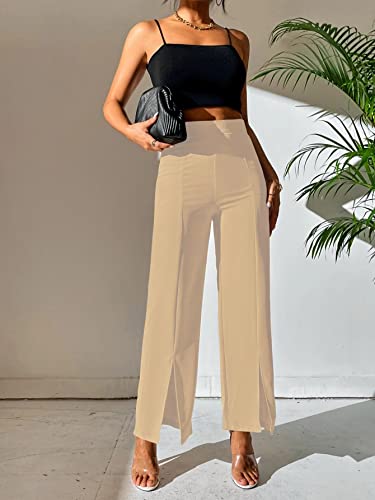 Image of Shasmi Women's Dress Pants Stretchy Work Slacks Business Casual Office Bootcut Leg Elastic Waist Regular Fit Plazzo Trouser Pant (Pant 65)
