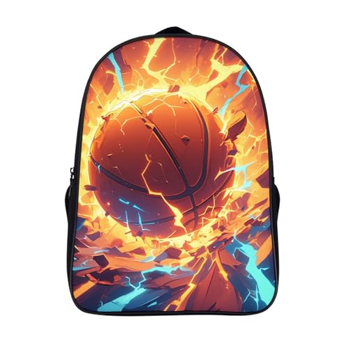Sac à dos d'école pour garçons filles thème basketball cartable 40cm
