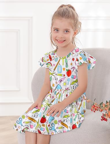 RAISEVERN Back to School Dresses for Girls Sleeveless Ruffle Sundress Outfits3