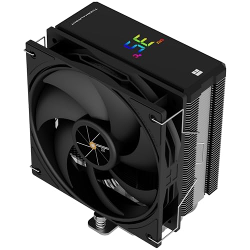 Thermalright Assassin X 120R Digital Black CPU Cooler Air with 4X6mm HeatPipes, Digital Screen Top Cover,PWM Fan Heatsink CPU Cooler,151mm High, for AM5 and Intel lga1700/1851/1150/1151/1200