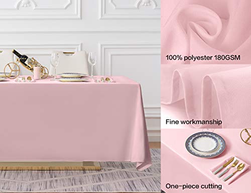Surmente 90 X 132-Inch Table Cloth Rectangular Polyester Tablecloth For Weddings, Banquets, Or Restaurants (Pink) … … …… #TOP1