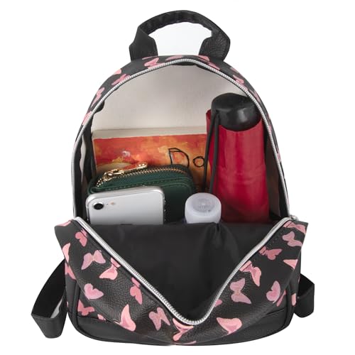 Image of Jessica Simpson Waterproof Mini Vegan Leather Backpack Purse for Women, Travel, Work (Midnight Butterflies)