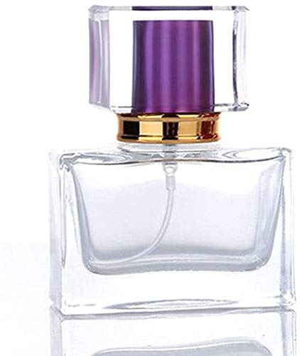 H&D Hyaline&Dora Clear Art Carved Crystal Empty Mini Refillable Perfume Bottle (#2-2pcs-purple)