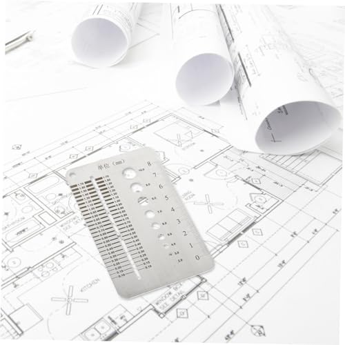 Herramienta medidor Veemoon para grosor y orificios, acero inoxidable para carpinteros e ingenieros, precisa y versátil miniatura 4