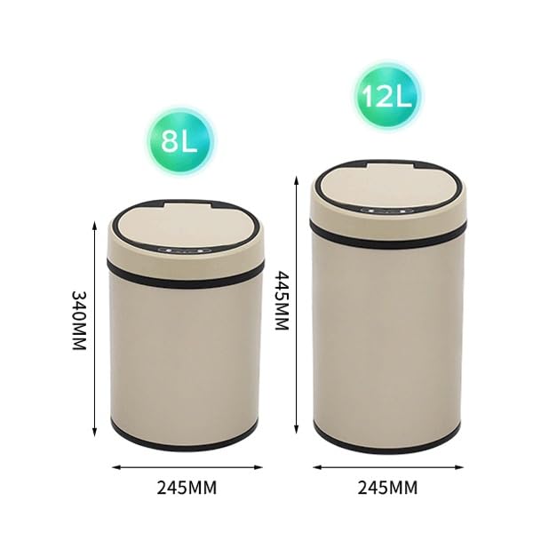 Cubo de basura inteligente con sensor para baño e inodoro en formato vertical de 44.5cm 2