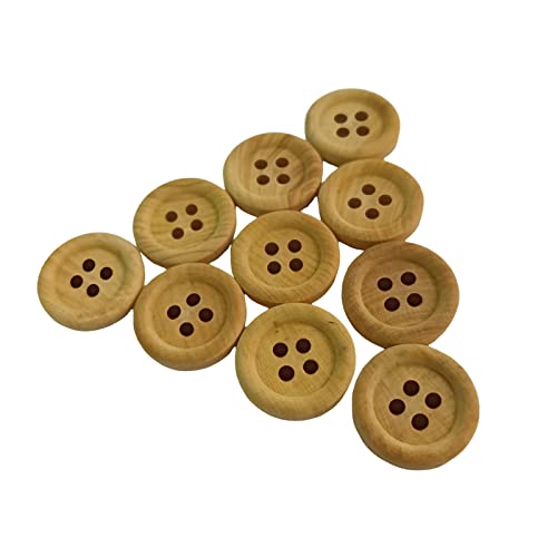 Eowoan 50 Pcs Wooden Sewing Buttons,4 Holes Round Button,Suitable For Diy Crafts/Sewing/Handmade And Christmas Decoration 0.59Inch(25Mm) #TOP5
