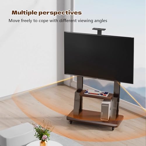 Support TV mobile réglable en hauteur avec roulettes robustes 100 pouces - 5