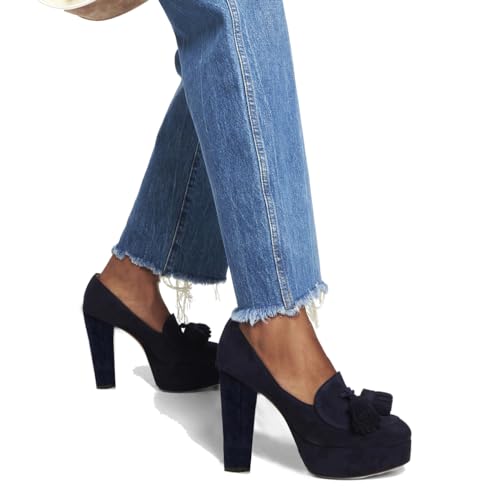 Image of SHODENSE Women Vintage Chunky Platform Loafers Pumps Tassel Round Closed Toe Slip On Suede Block High Heel Dress Loafer Shoes Buckle Strap Oxford Loafers Fringe Pump Dressy Chic Sexy Y2k 4-11 M US