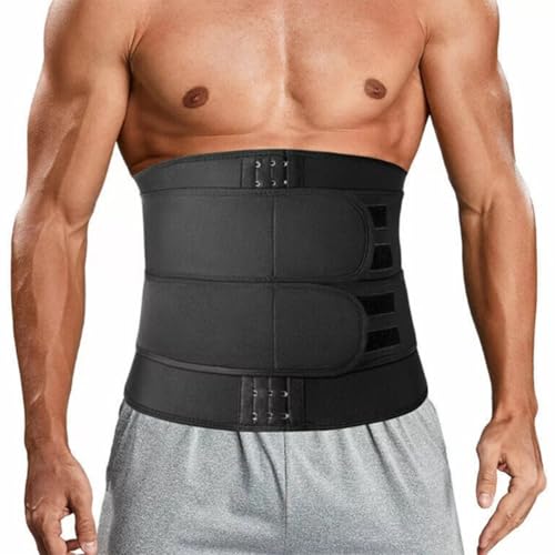 JPXJGT Hombre Fajas Reductoras Moldeadora Waist Trainer Corset Cinturón Abdomen Colombiana Corsé (Size:L,Color:Negro)