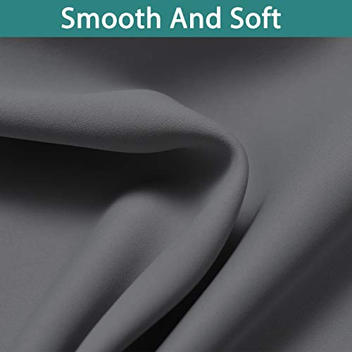 Yakamok 100% Blackout Thermal Insulated Grommet Curtains, Noise Reducing Barrier Panel For Sliding Glass Door, 2 Thick Layers Heat Full Light Blocking Patio Door Drapery, Grey, W100 X L84, 1 Panel #TOP6