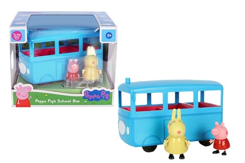 PEPPA PIG Peppa's School Bus Playset with Sound Effects, Includes 2 Figures, Preschool Toy for Girls and Boys 3 Years and Up, Birthday Gift Toys for Kids