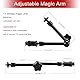 TECDW 11 Zoll Verstellbarer Magic Arm mit Superklemme, 360° Kugelköpfe, Gelenkiger Arm mit 1/4 und 3/8 Gewindebohrungen, Klemme für Stativ, Monitor, Kamera