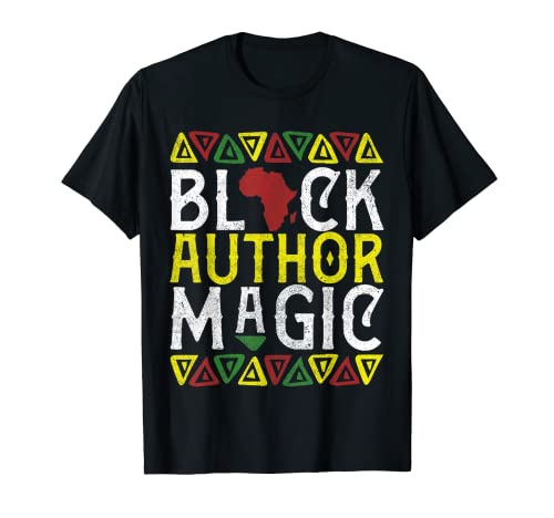 Afro Black Author Magic Apparel, escritor de libros de melanina africana Camiseta