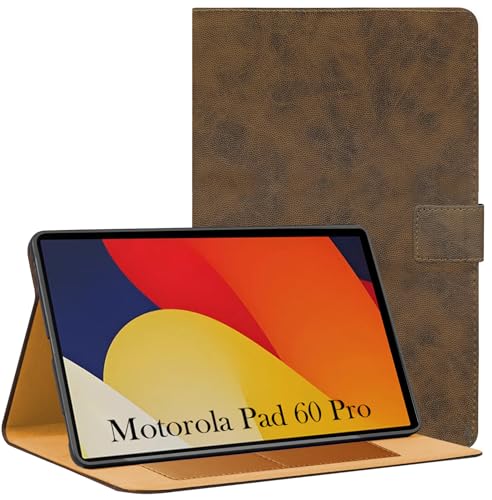 Image of Jkobi Flip Cover Folio Cover for Motorola Moto Pad 60 Pro 12.7 Inch (PU Leather | Multi-Angle Smart Stand | Card Storage Slots | Silicone Back Pouch)