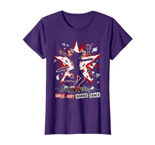 Girls Just Wanna Dance Expressive Design T-Shirt, Women, Purple, Medium