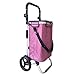 ZHAOHUI Carrito De Compras Aleación De Aluminio Plegable Tela Oxford Estante De Plata Rueda De Goma del Transporte Resistente Al Desgaste Manija Rotatoria, 2 Colores (Color : Red)