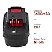 HPB12 12 Volt 3.6Ah Ni-Mh Replacement Battery Compatible with Black and Decker 12V Battery A1712 FSB12 A12 A12-XJ A12EX Firestorm FS120B FS120BX