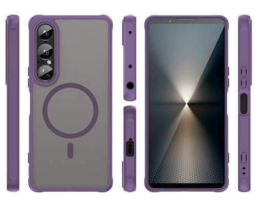 Elubugod Compatible with Sony Xperia 1 VII Case Cover,Compatible with MagSafe,Anti-Fall,Compatible with Sony Xperia 1 VII 2025 XQ-FS54 Cell Protective Phone Case Purple