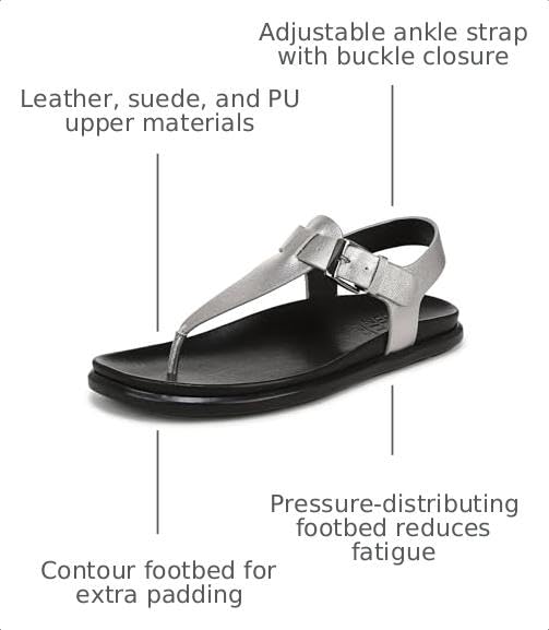 Naturalizer Women's Fab Sandal Soft Pewter Metallic Leather 7 M by Naturalizer - Used condition - Image 3
