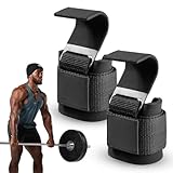 Zughilfen Haken für Krafttraining und Gewichtheben, Gewichtheberhaken mit 8mm Handgelenkschutz und Verstellbarem Klettverschluss, Lifting Straps für Kraftdreikampf und Kreuzheben Stütze