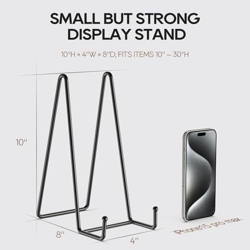 Image of 3 Pack 10 Inch Plate Stands for Display Metal Picture Stand Plate Holder