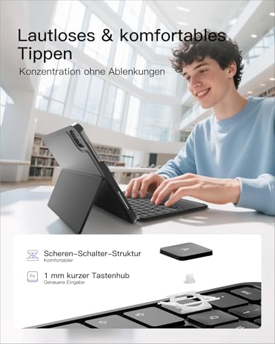 Inateck Hülle mit Tastatur für iPad 11(A16)/10. Gen, Ultraleicht 450g – Ansicht 6