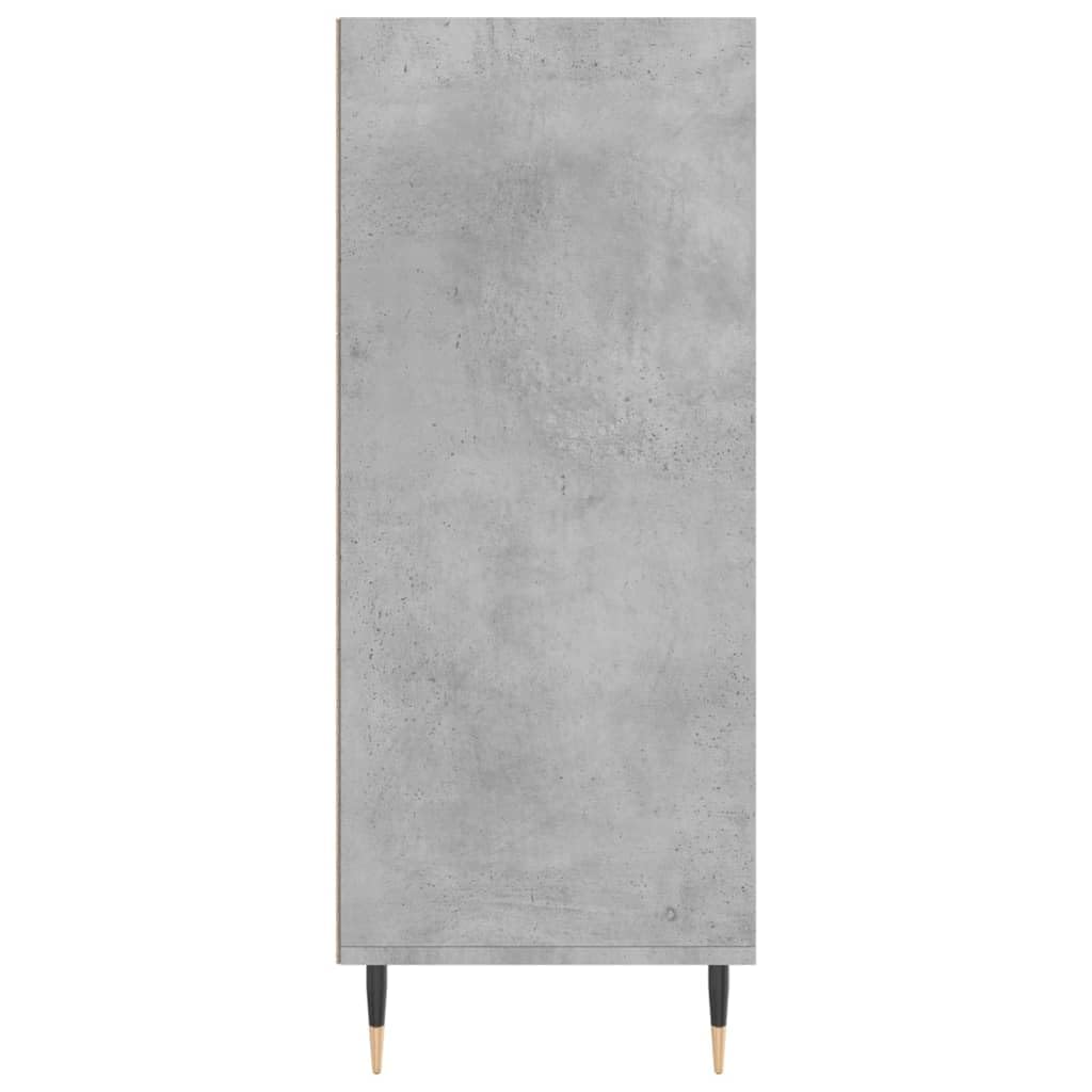 Betongraues Highboard 57x35x90 cm Holzwerkstoff mit Metallfüßen, vielseitiges Sideboard für Wohnzimmer, Esszimmer, Flur und Büro, Stabiler Stauraum, platzsparend, mit Wandhalterung
