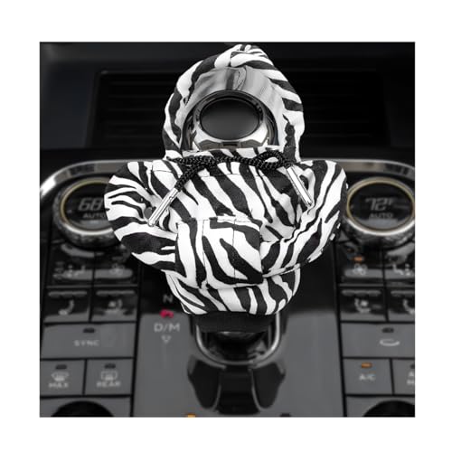 DXNQ Car Gear Shift Hoodie Cover, Fashionable Gear Shift Knob Protector, Zebra, 6.9 x 2.6 inches
