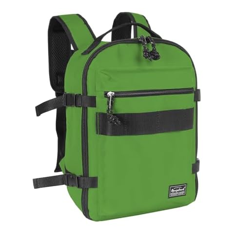 Rangeland Childs Travel Backpack Suitcase Style Lightweight Carry-On Weekender Bag 10L Daypack with Tablet Sleeve and Chest Strap, Green Cover