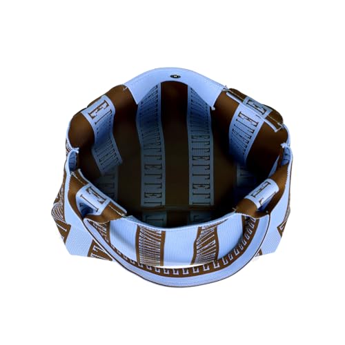 Bolso grande ELLE tipo tote tejido rayado miniatura 4